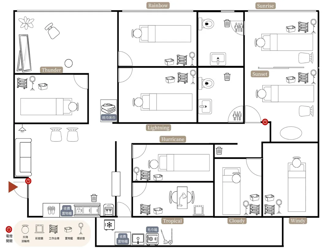 忠孝復興時租工作室平面圖